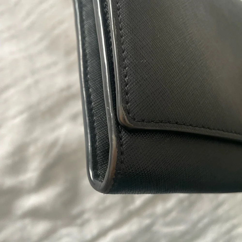 Tory Burch Black Wallet with Gold Logo